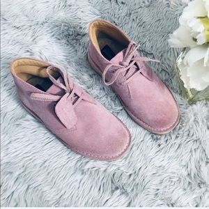 pink clarks desert boots